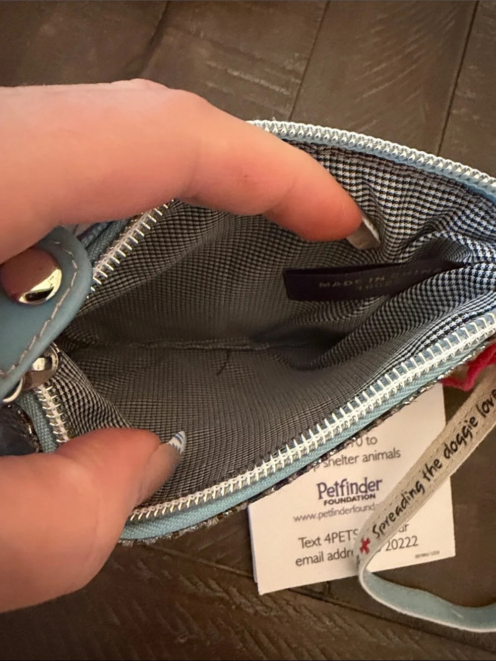 Westie Dog Blue Wristlet Clutch with Removable Strap